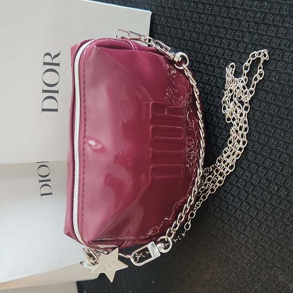 DIOR PATENT LEATHER BEAUTE POUCH NWOT - Picture 2 of 8